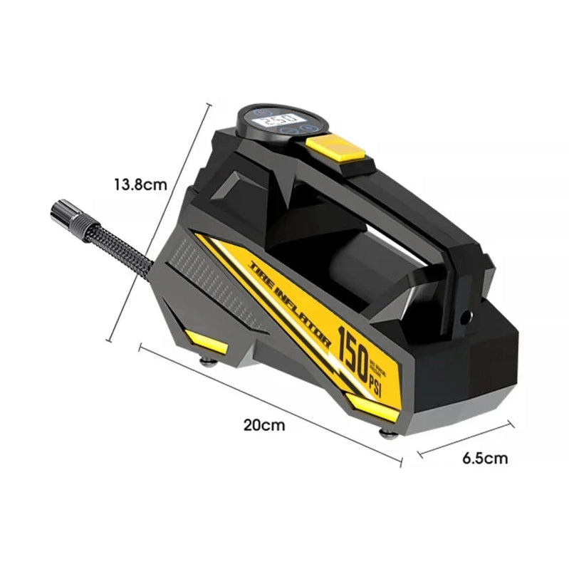 Gonfleur de Pneus Portable 12V – Compresseur avec Lumière LED pour Voiture