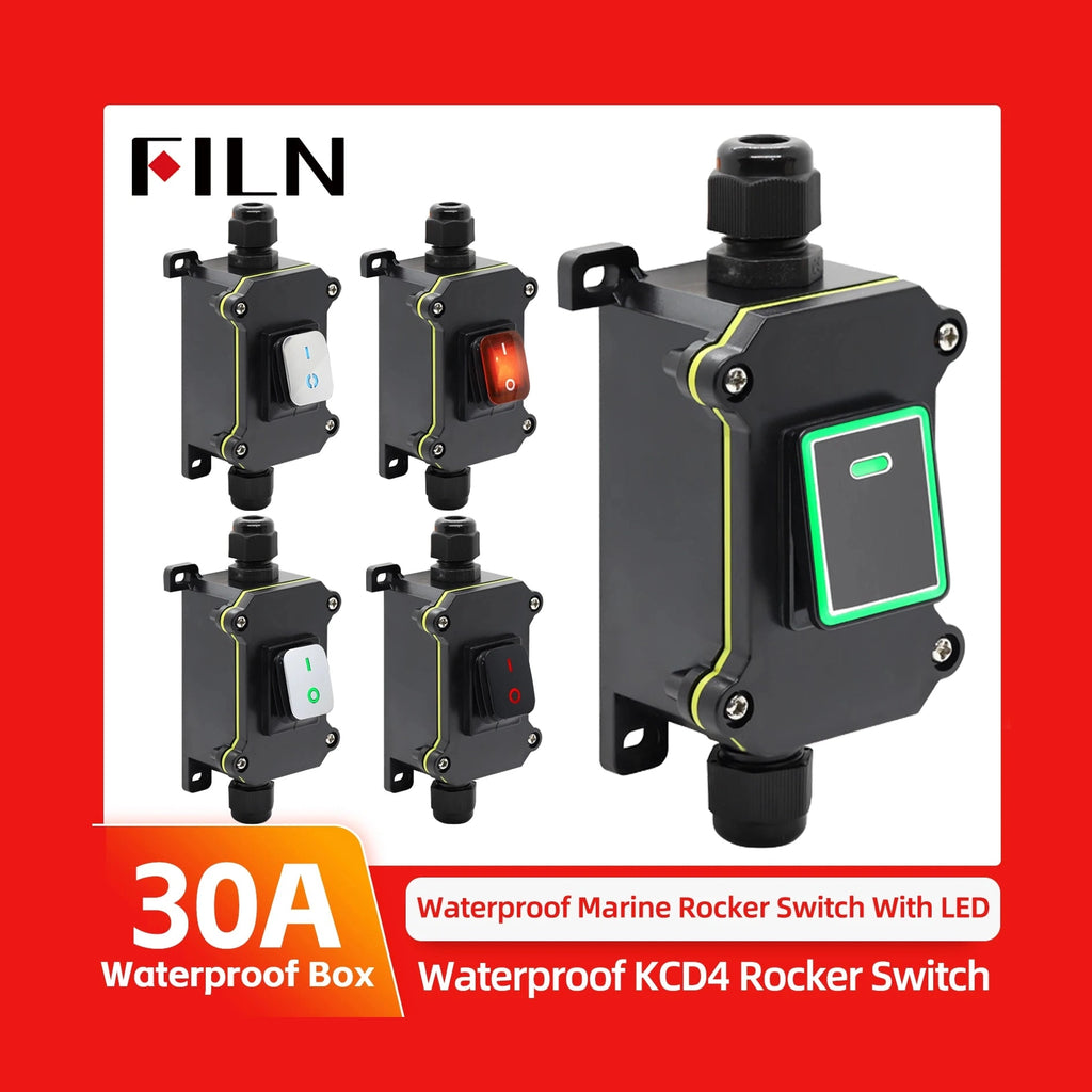 Interrupteur à Bascule Étanche LED – 12V / 24V / 220V Universel